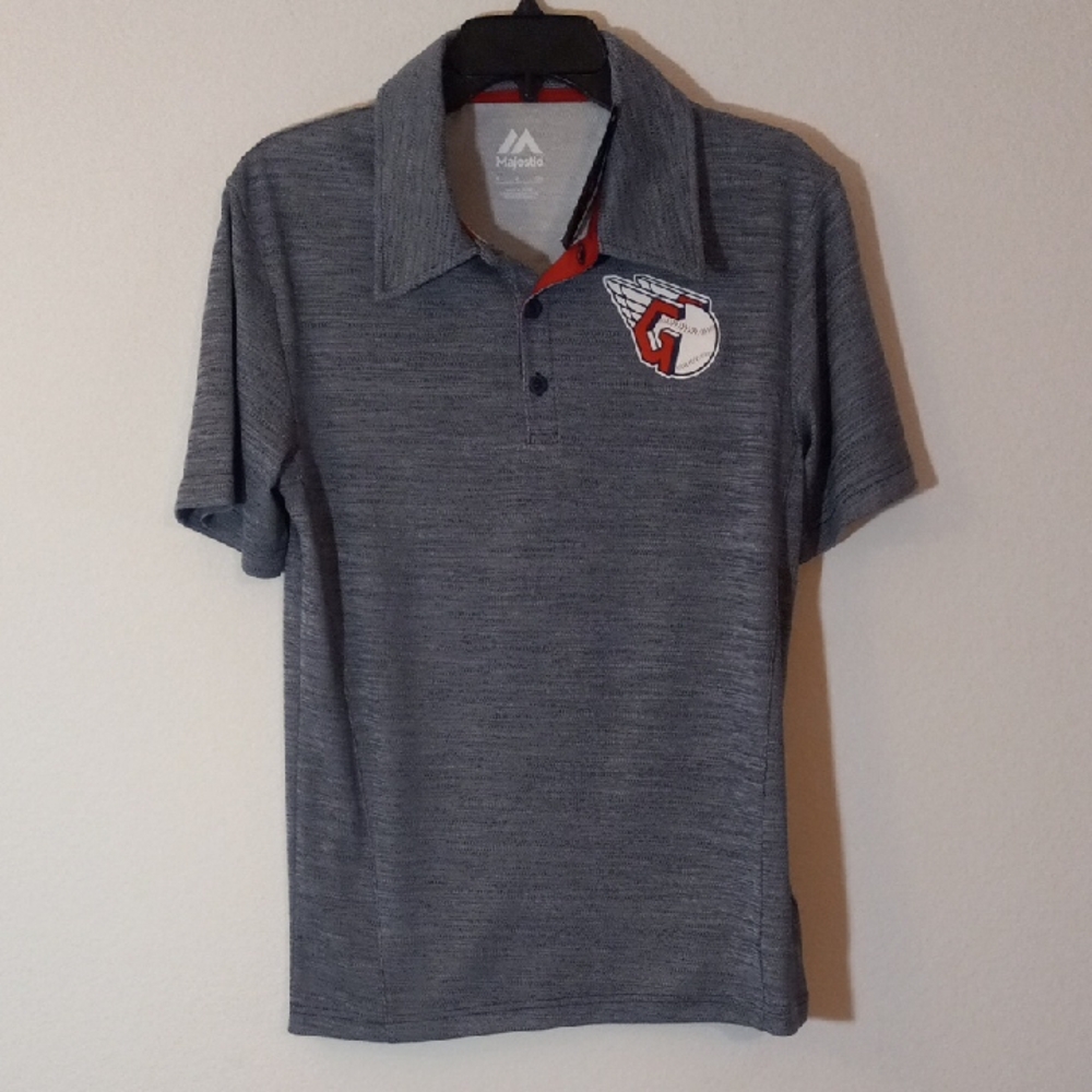 Majestic Heather Gray Shirt with Red Trim